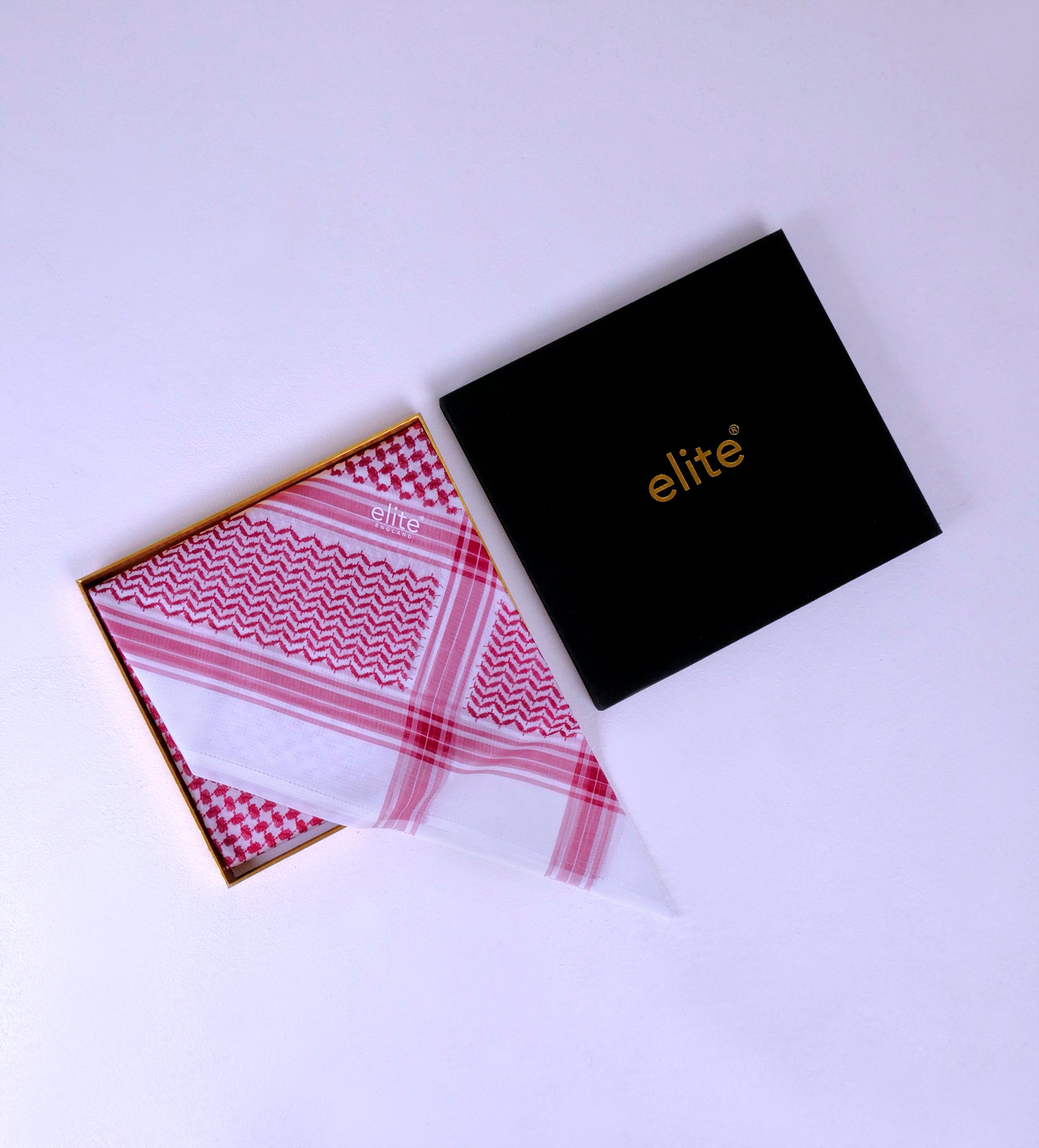 Men’s Red Shemagh by Elite with Prestigious Refined Texture