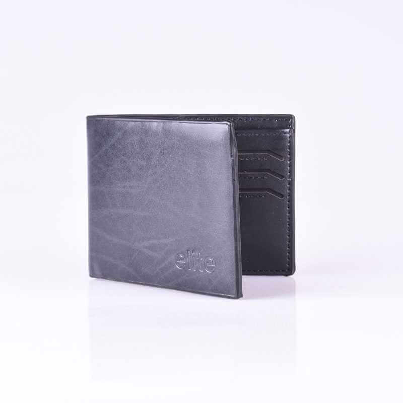 Black Plain Wallet by Elite with Sleek and Durable Finish