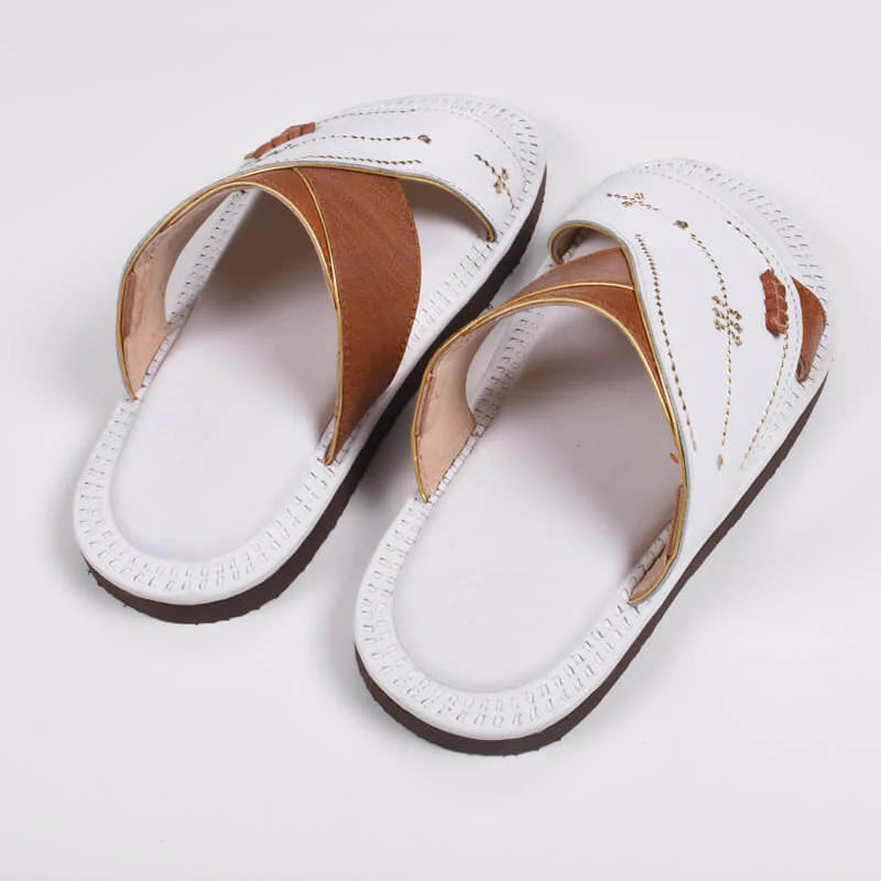 Youth White and Brown Najdiya by Al Jazeera with Traditional Modern Blend