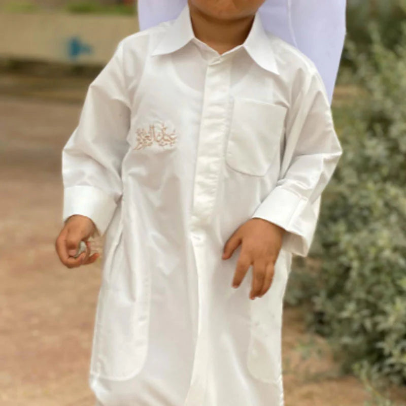 Boys’ Traditional Kuwaiti Collar Dishdasha by Al Jazeera