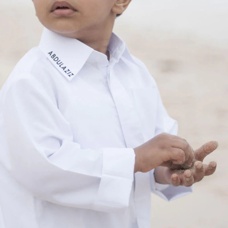 Boys’ Traditional Kuwaiti Collar Dishdasha by Al Jazeera