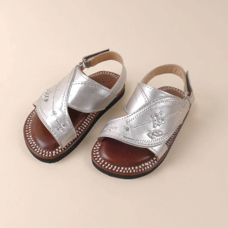 Kids’ Silver Brown Najdiya by Al Jazeera with Refined Classic Look