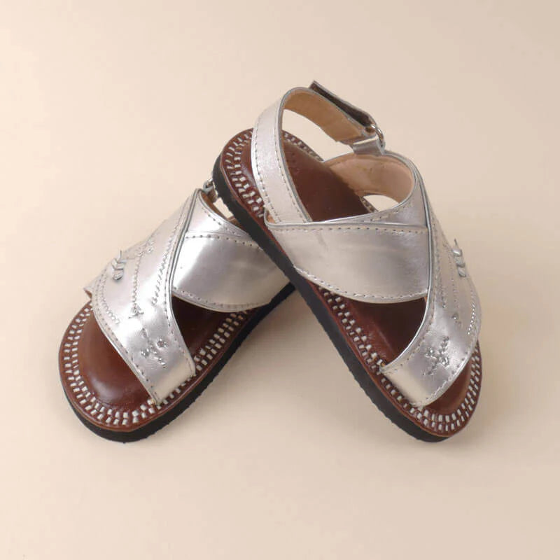 Kids’ Silver Brown Najdiya by Al Jazeera with Refined Classic Look