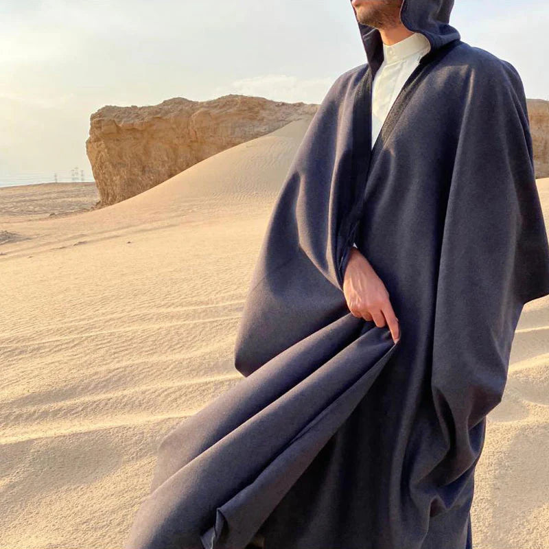 Men’s Grey Winter Bisht by Al Jazeera with Refined Traditional Layer