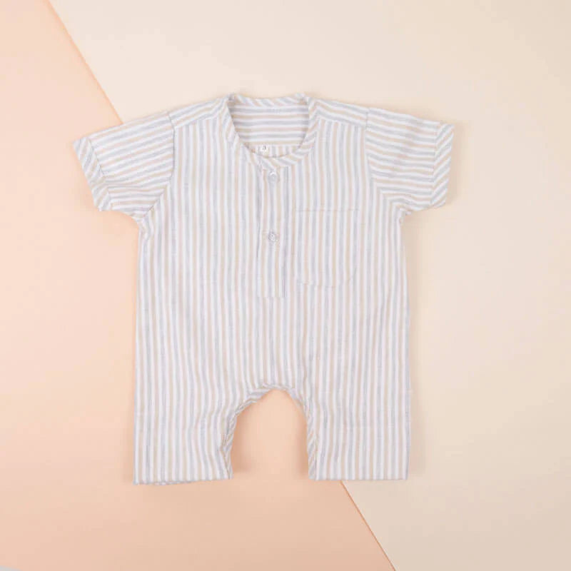 Newborn Beige Thin-Lines Sleeping Dishdasha by Al Jazeera