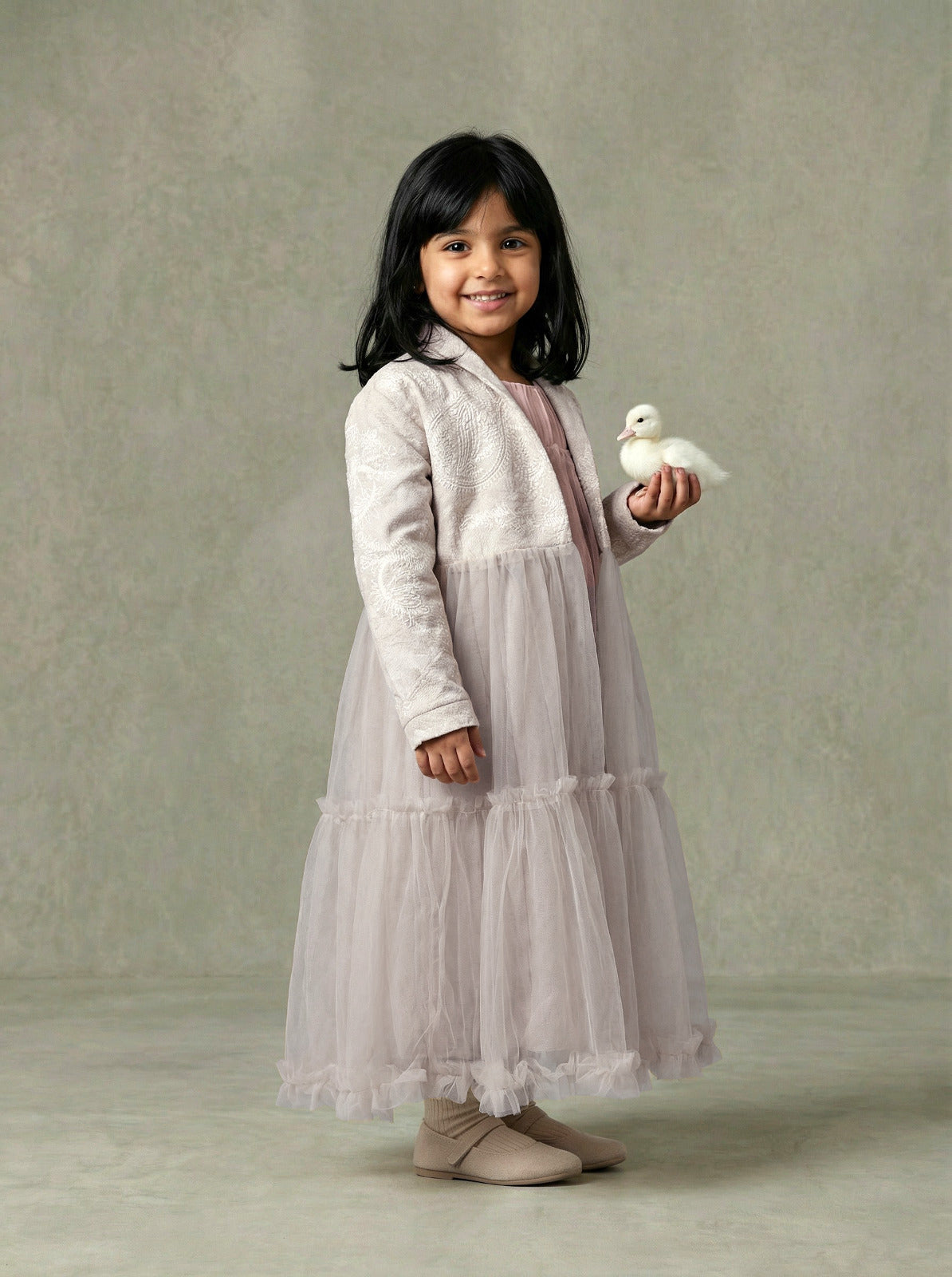 دراعة بيج للبنات من تيا