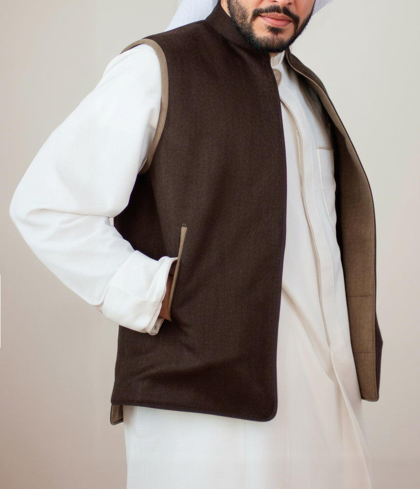 سديري رجالي شتوي دبل فيس من الجوخ الفاخر