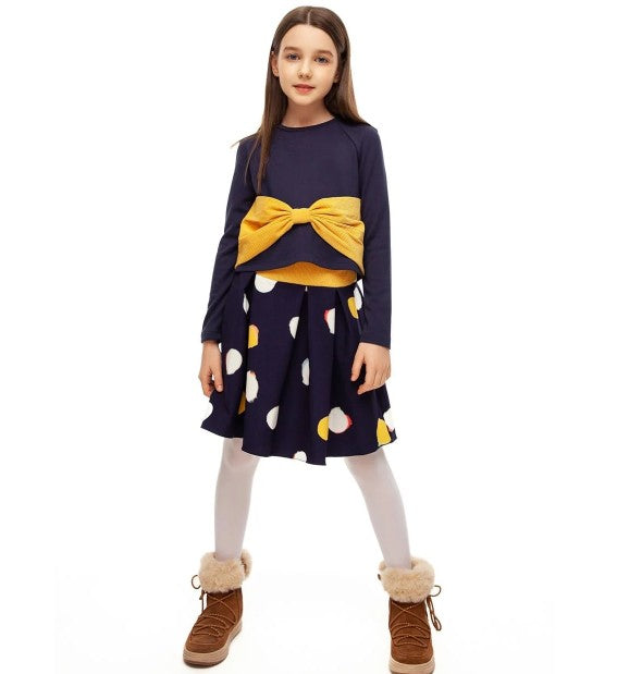 تنورة لون كحلي للبنات من تيا