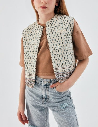 صديري ابيض و اخضر للبنات من تيا