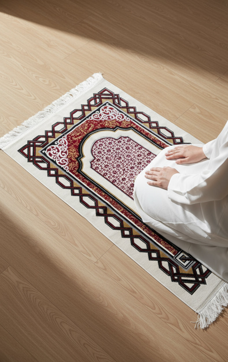 Beige Turkish Prayer Mat Soft Touch by Al Jazeera