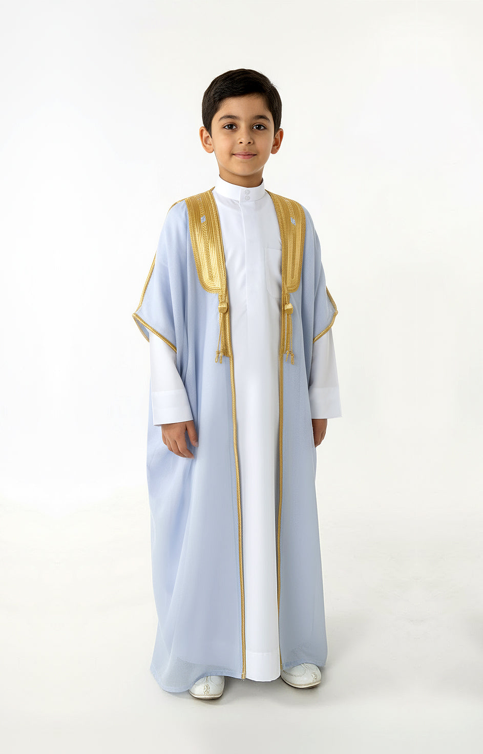 Boys’ Sky-Blue Bisht Distinguished Style