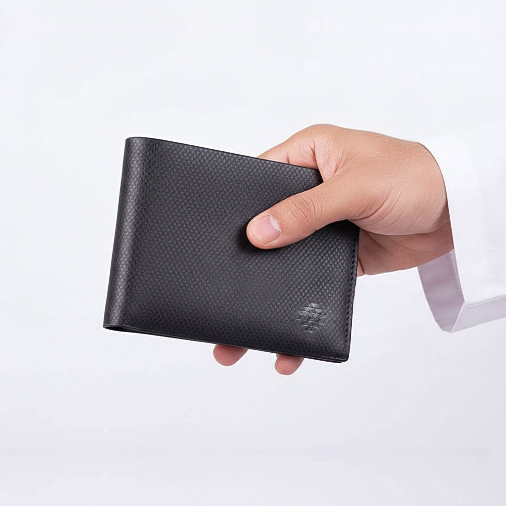 Black Wallet with Smooth Texture by Al Jazeera with Professional Clean Look