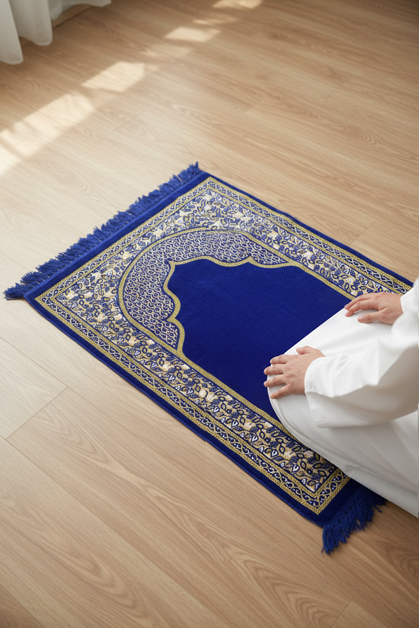 Blue Prayer Mat with Sponge Comfort Edition by Al Jazeera