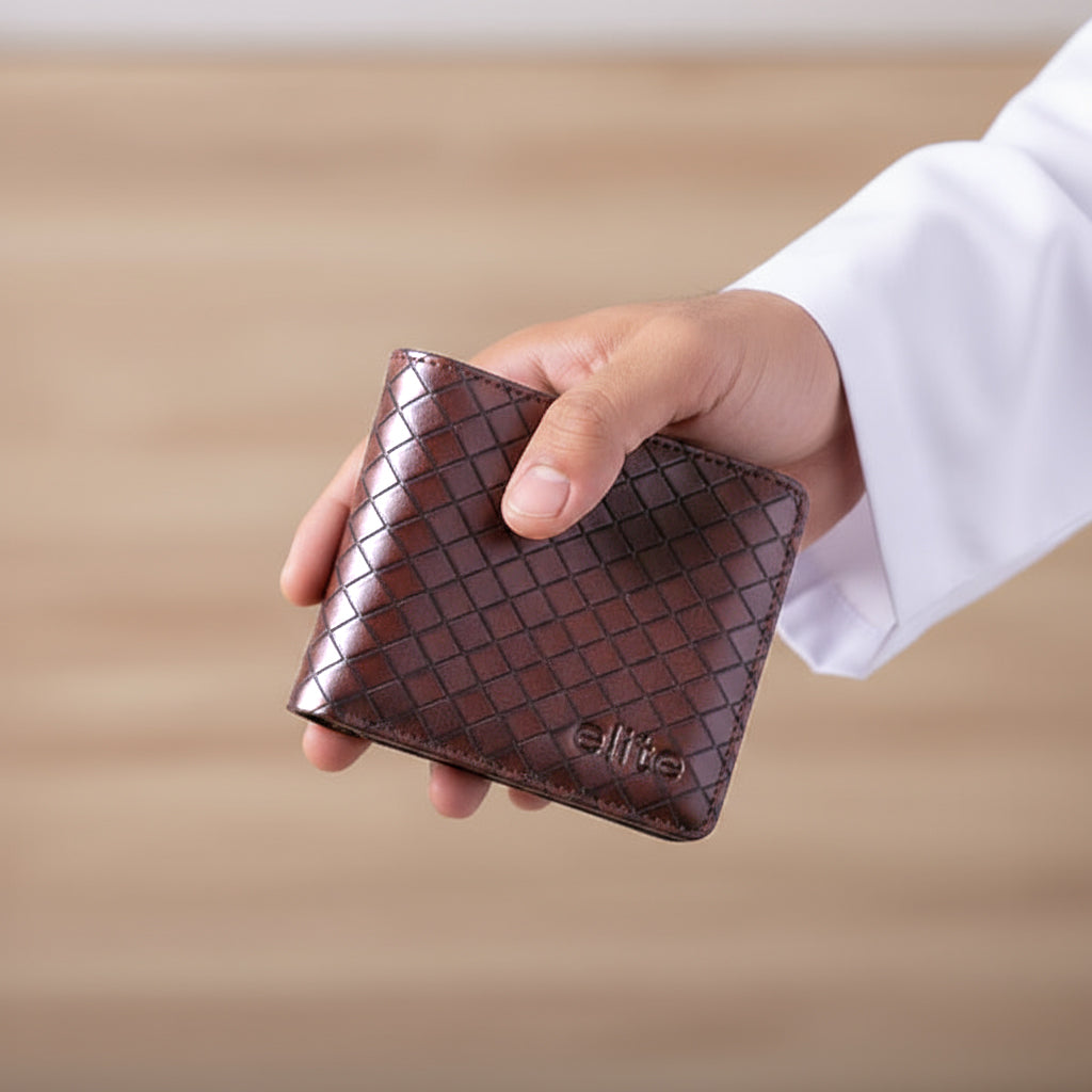 Black Wallet by Elite with Soft Texture with Refined Gentle Finish