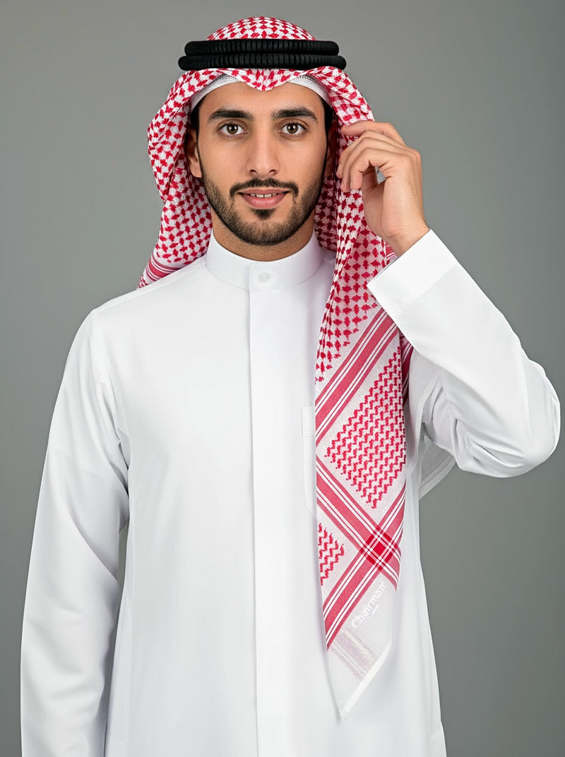 Men’s Red Shemagh with Executive Premium Weave