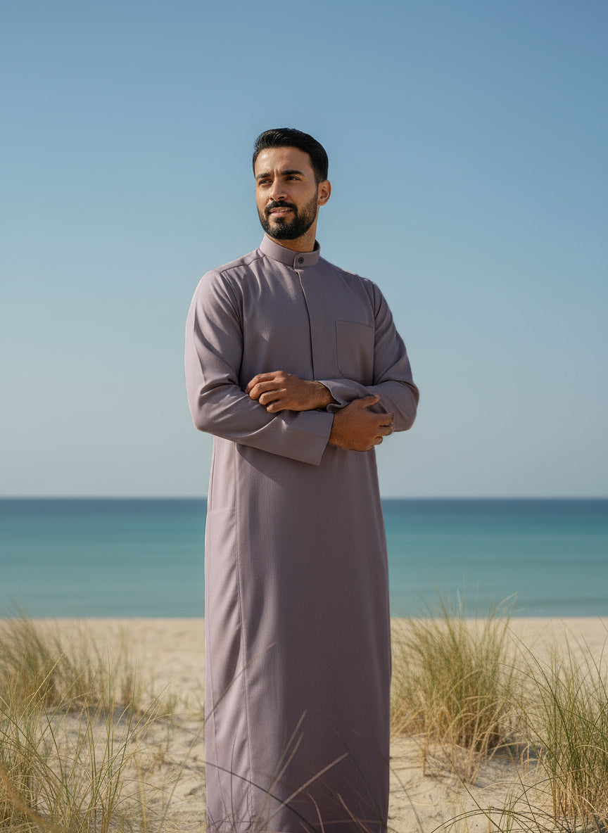 Men’s Beige Winter Dishdasha by Al Jazeera