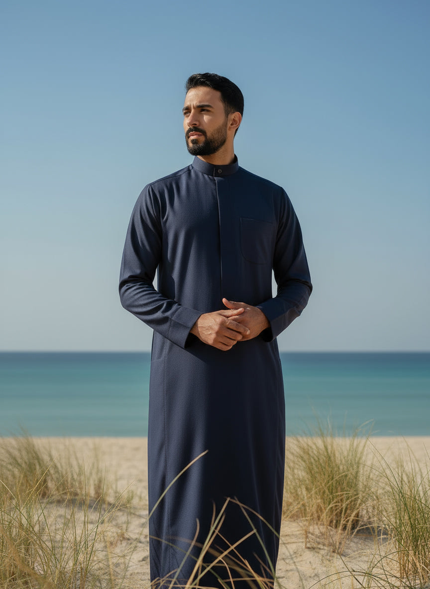 Men’s Navy Winter Dishdasha by Al Jazeera