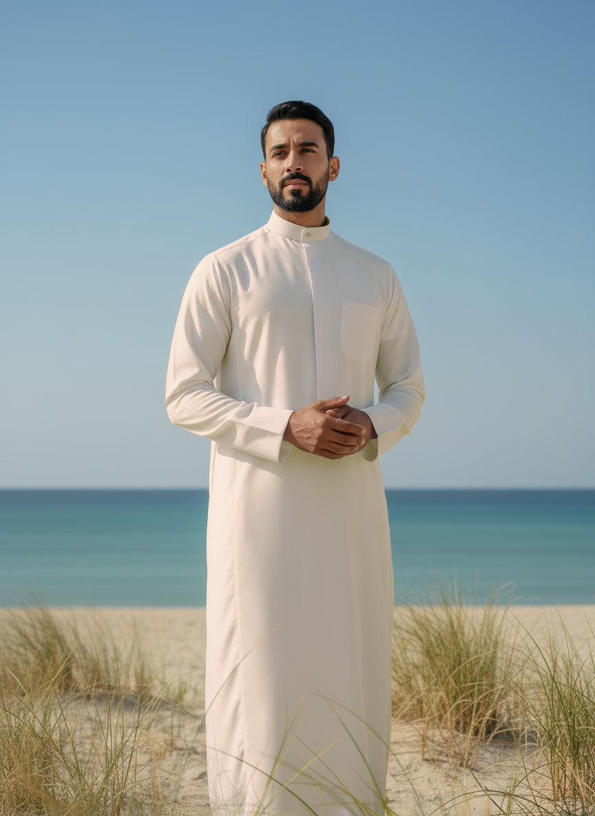 Men’s Beige Summer Dishdasha by Al Jazeera