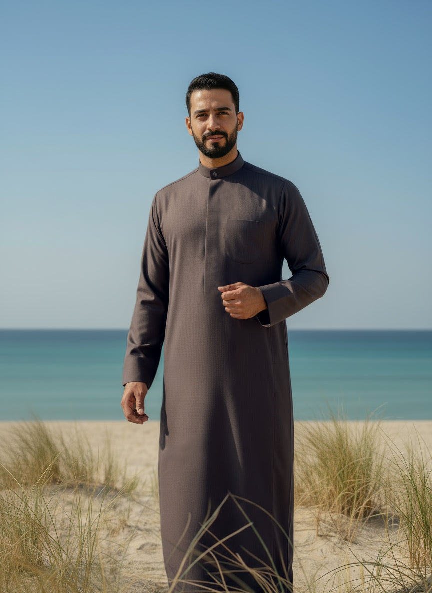 Men’s Brown Winter Dishdasha by Al Jazeera