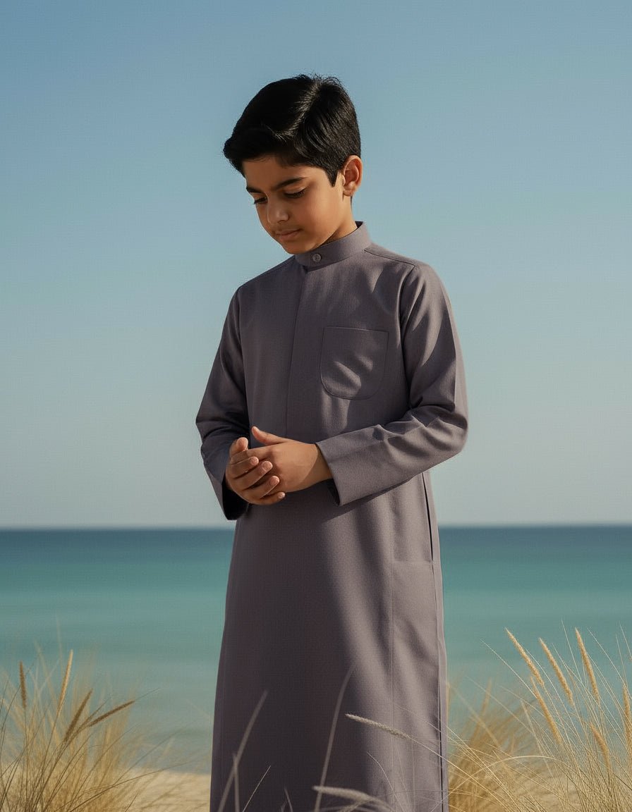 Boys’ Beige Winter Dishdasha by Al Jazeera