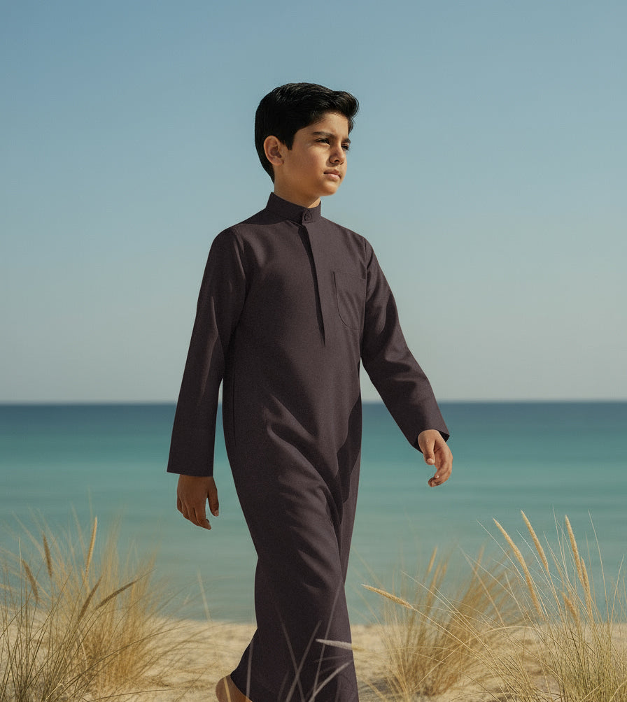 Boys’ Brown Winter Dishdasha by Al Jazeera