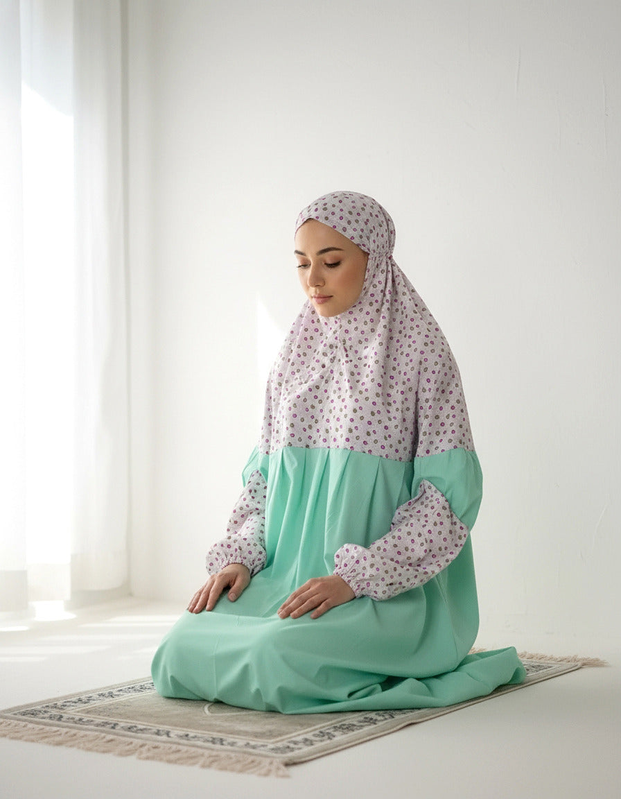 ثوب صلاة أخضر نسائي من الجزيرة