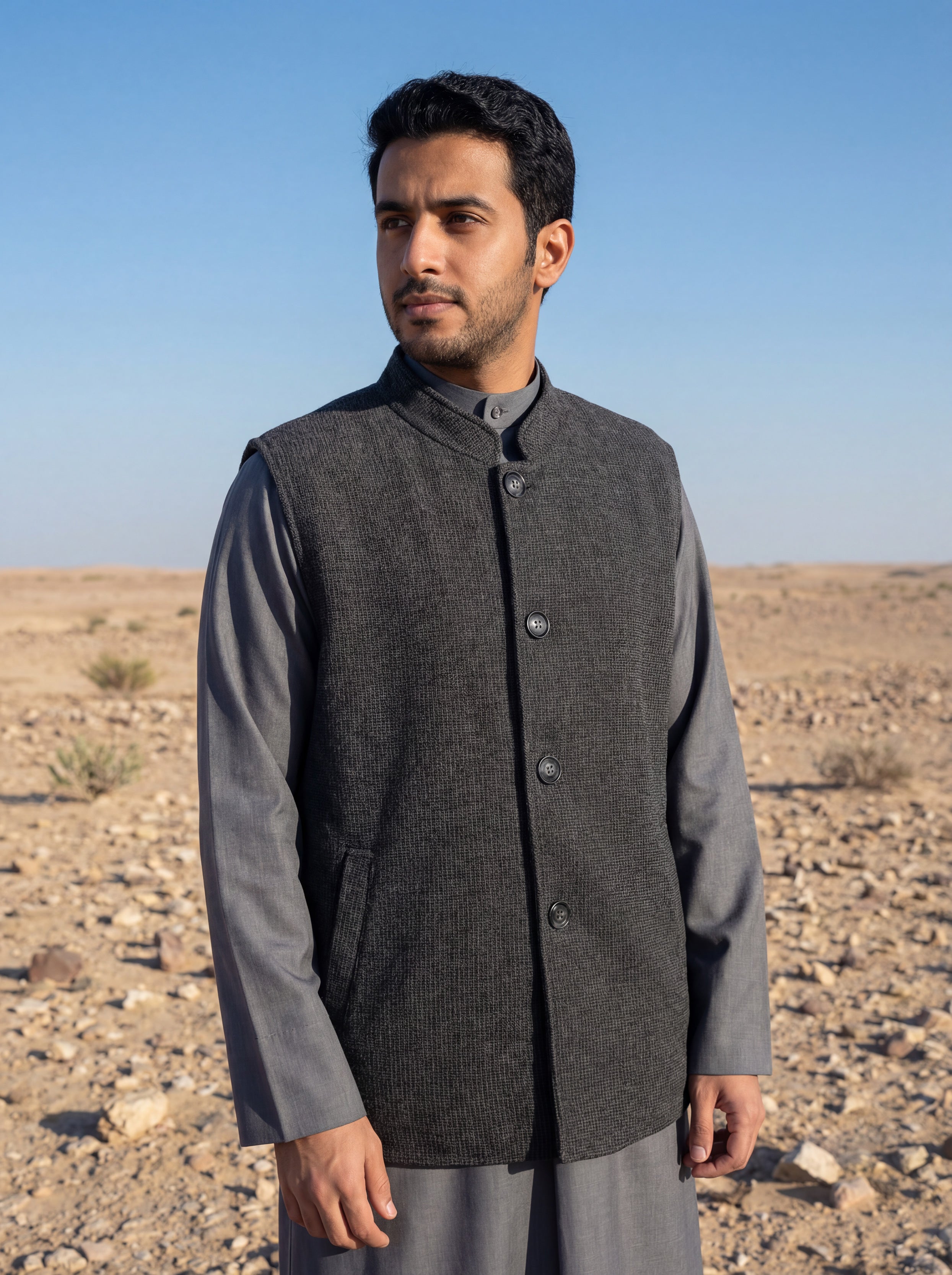 سديري شتوي كلاسيك للرجال من الجزيرة يلبس على الوجهين