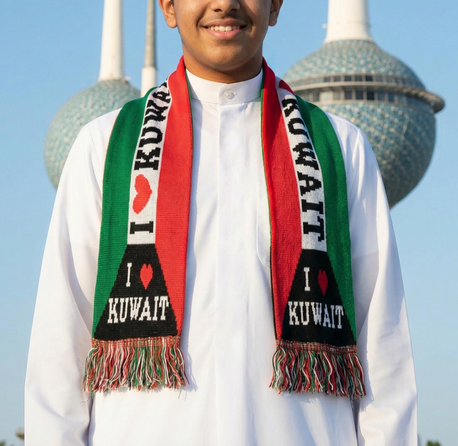 كوفية لليوم الوطني حب الكويت من ثوبي