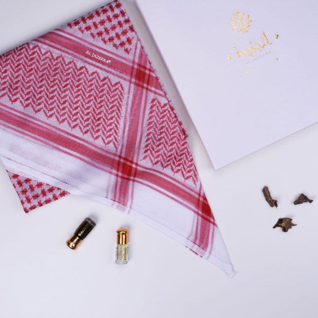 Men’s Red Shemagh by Al Jazeera with Premium Traditional Headwear