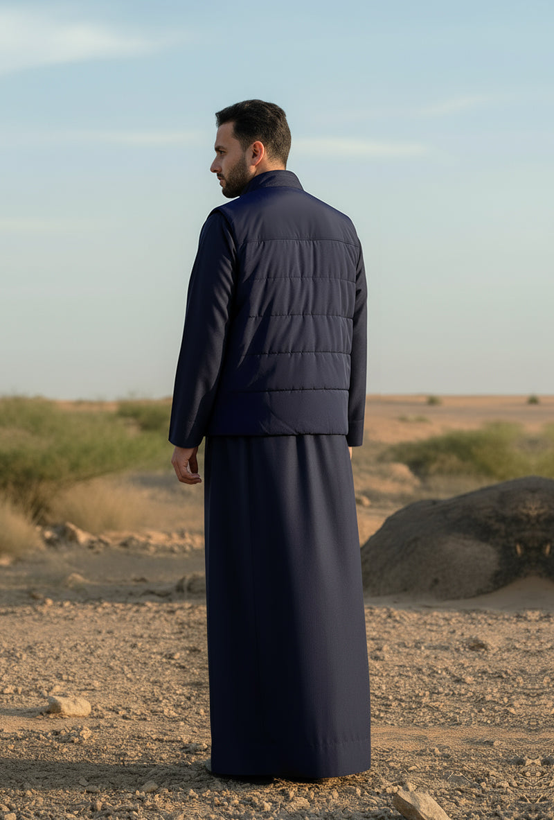 سديري رجالي أزرق عصري من الجزيرة