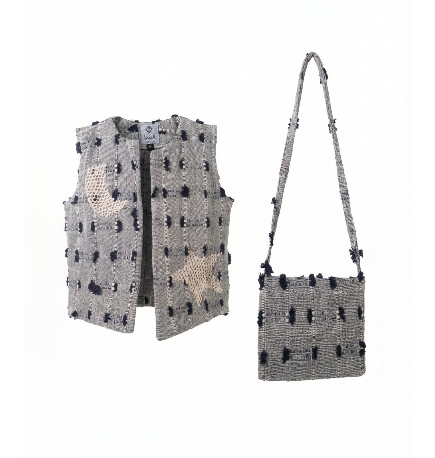 Boys’ Light Blue Patches Gergean Vest With Bag