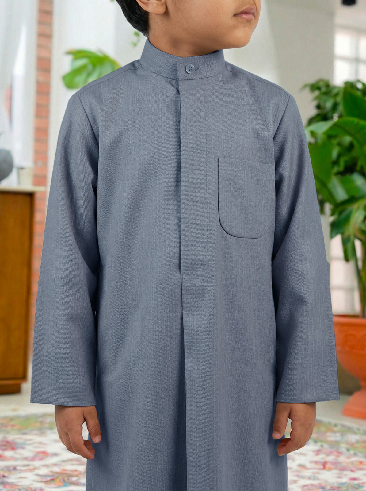 Boys' Dark Grey Soft Winter Dishdasha by Al Jazeera