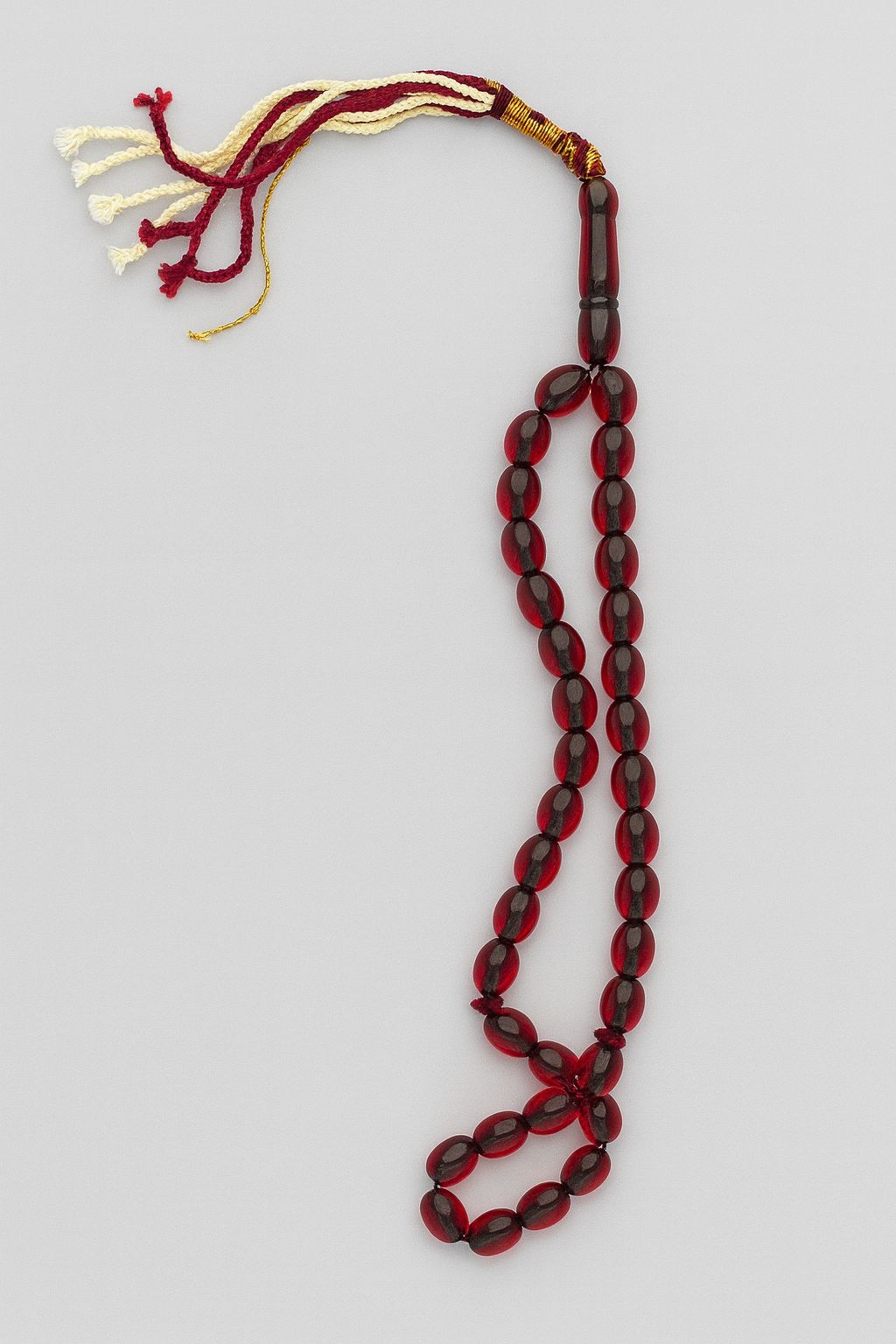 Dark Red Misbah with White Karkoosha by Al Jazeera