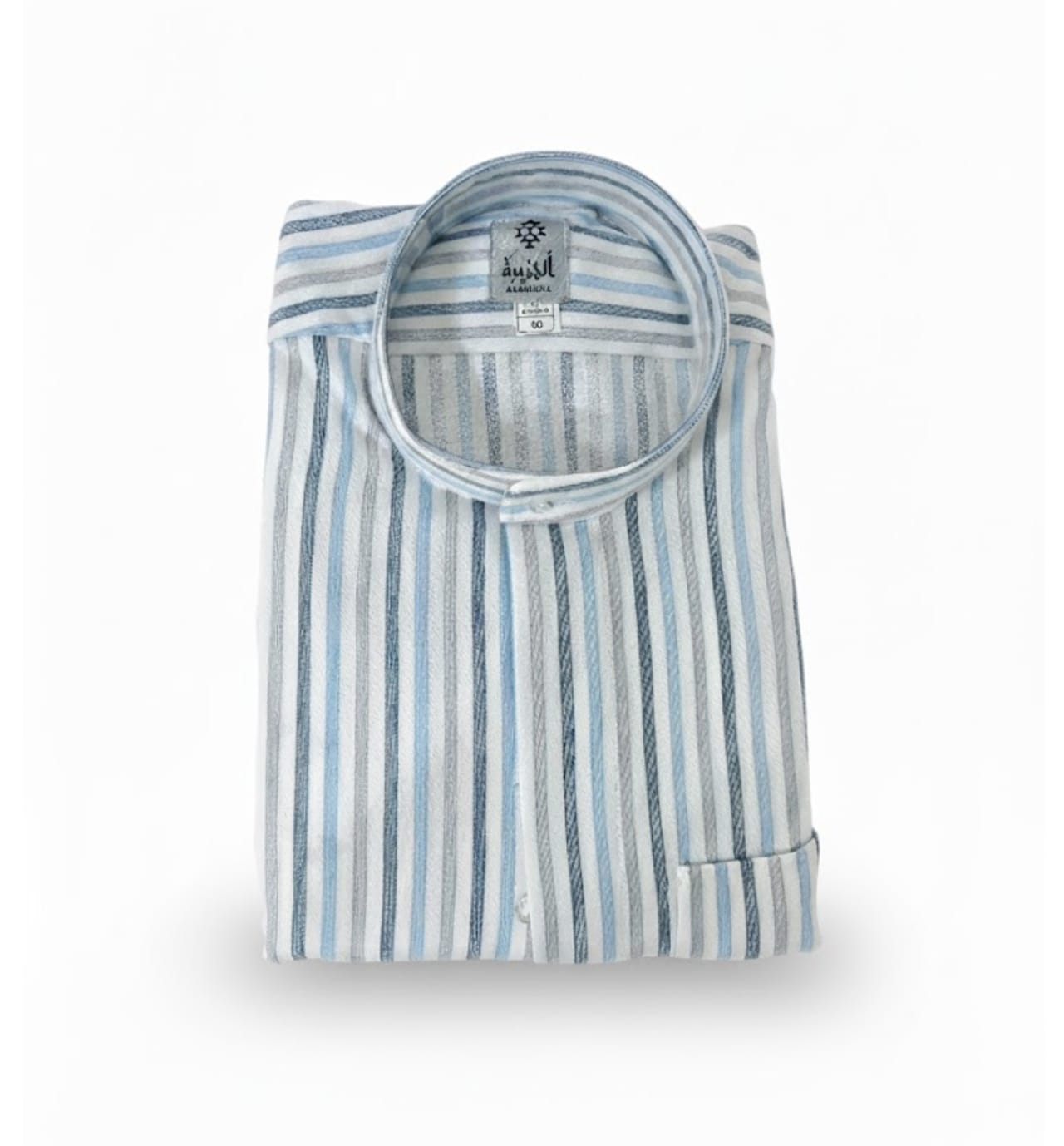 دشداشة نوم شتوية مخططة بأكمام طويلة للرجال من الجزيرة