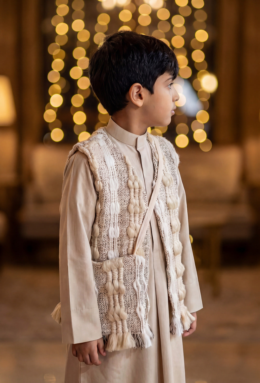 Boys’ Off White Patches Gergean Vest With Bag