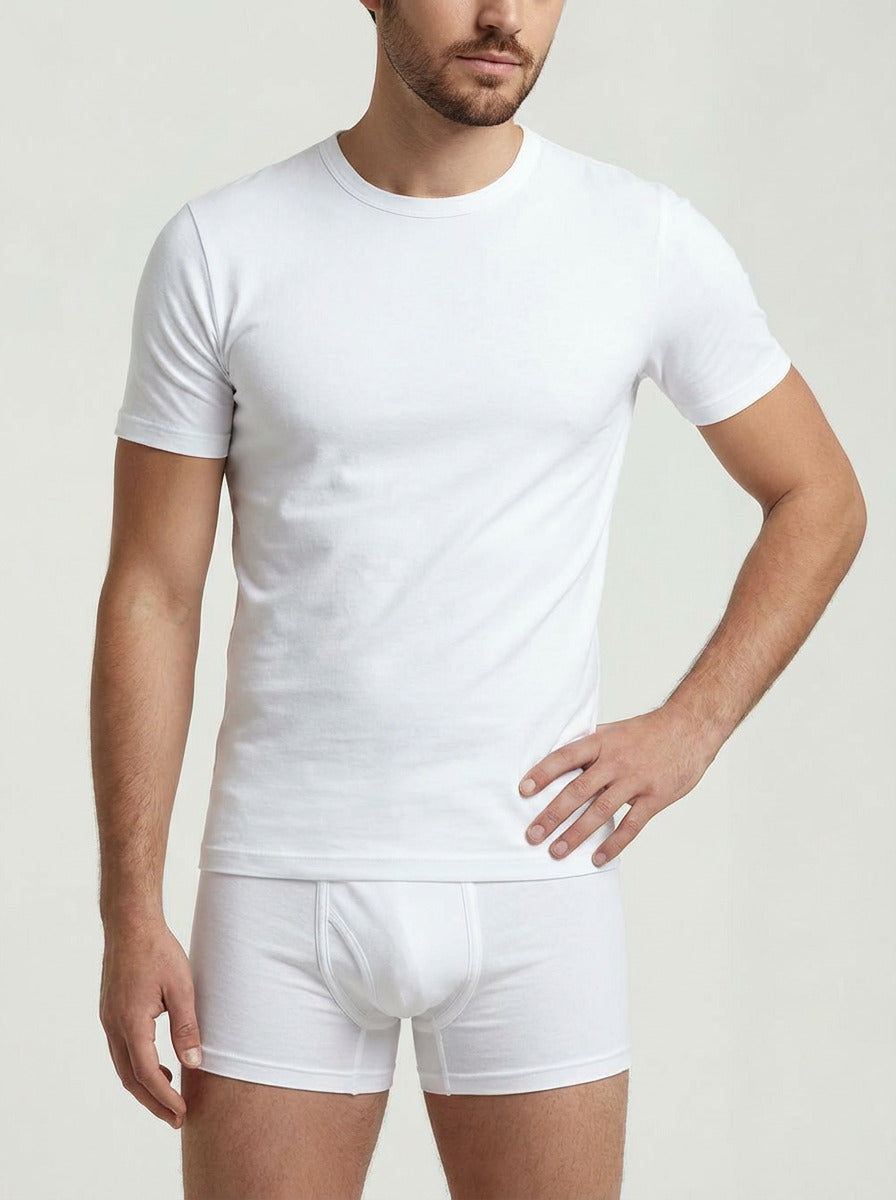 فانيلة 6 قطع رجالي برقبة على من ريتشمان شكل حرف R وقصة عصرية أنيقة