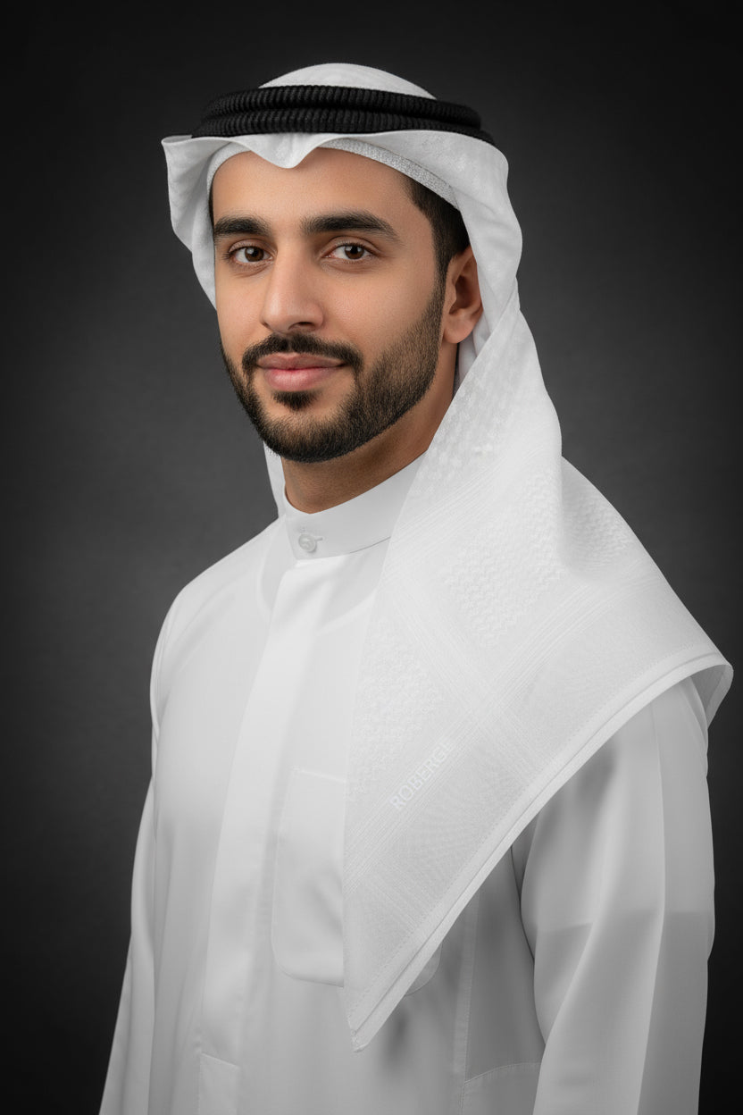 Men’s White Shemagh with Classic Lightweight Elegance