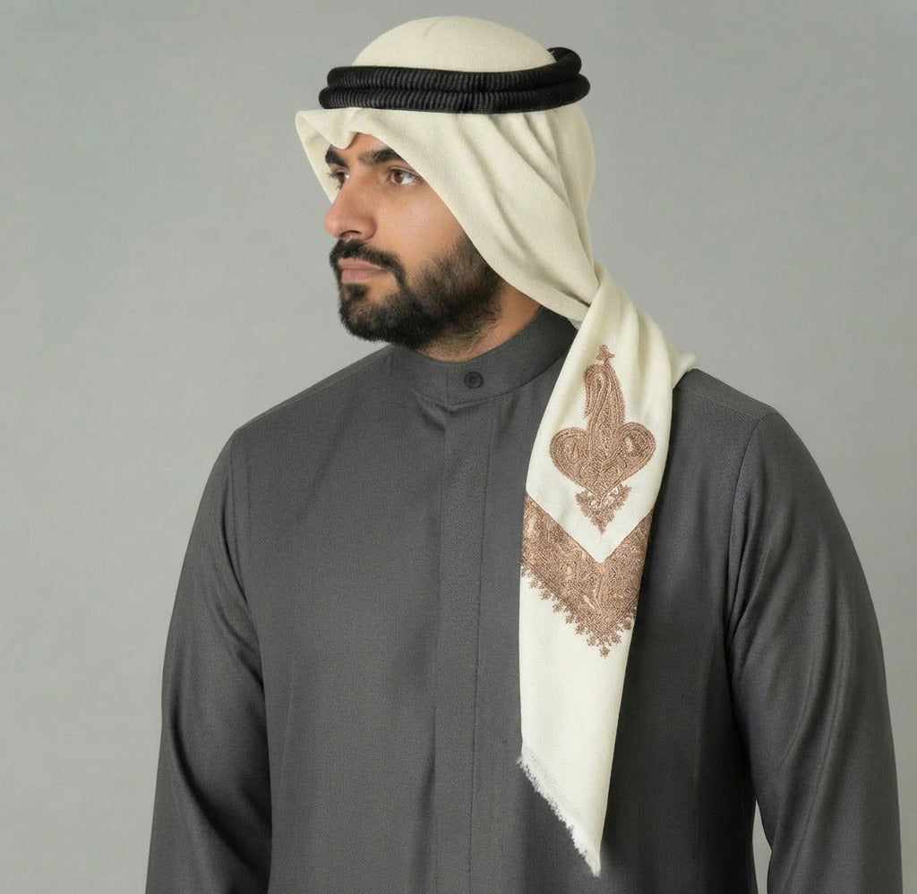 شال صوف شتوي بنقشة للرجال من الجزيرة