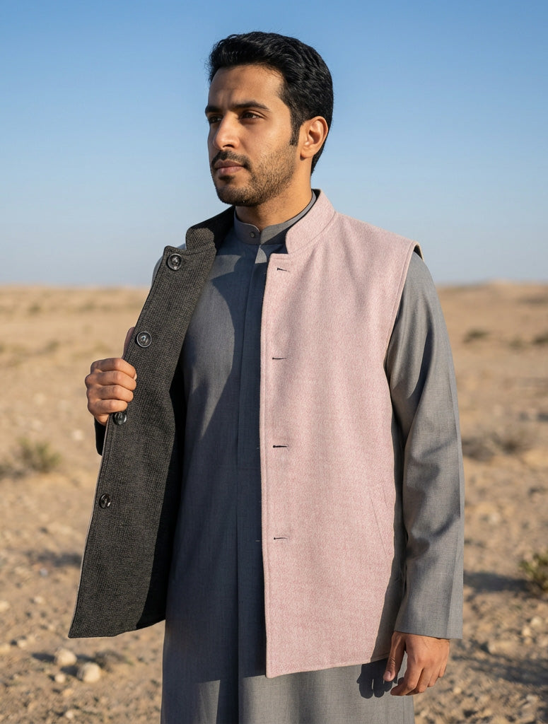 سديري شتوي كلاسيك للرجال من الجزيرة يلبس على الوجهين